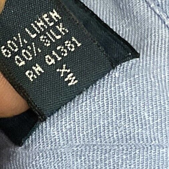 Polo Ralph Lauren Linen/Silk L/S Button Front Shirt Blue Men's XXL - Picture 4 of 4